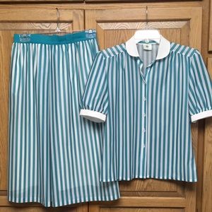 Vintage two-piece short-sleeve summer suit